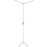 0.10ct Diamond & 0.02ct Blue Sapphire 14k White Gold Eye Bracelet